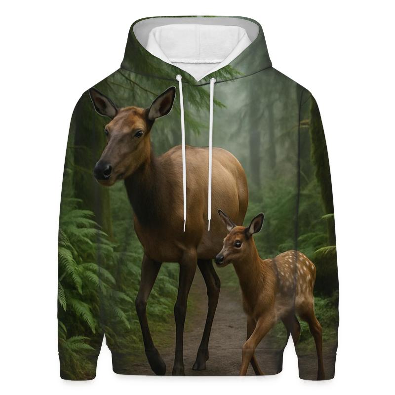 Moss Step Wapiti Cow And Calf designer hoodies