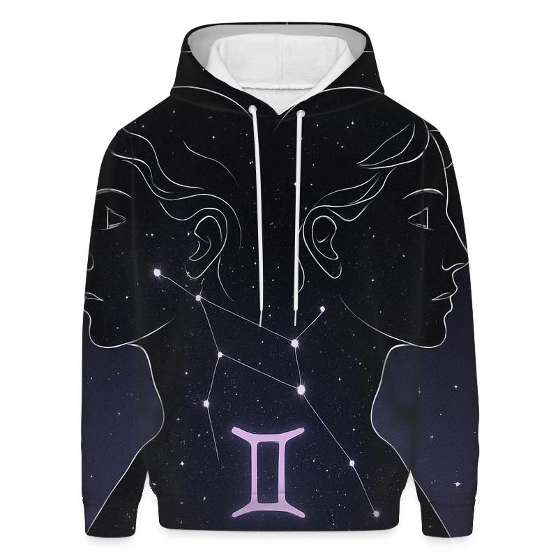 Gemini Twins Mirror Constellation Portrait premium hoodies