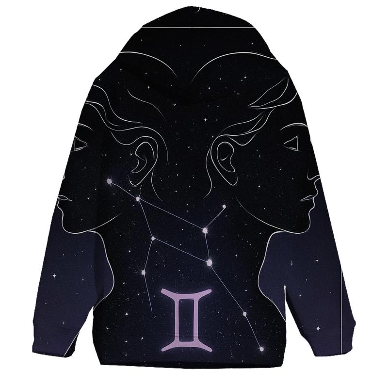Gemini Twins Mirror Constellation Portrait premium hoodies