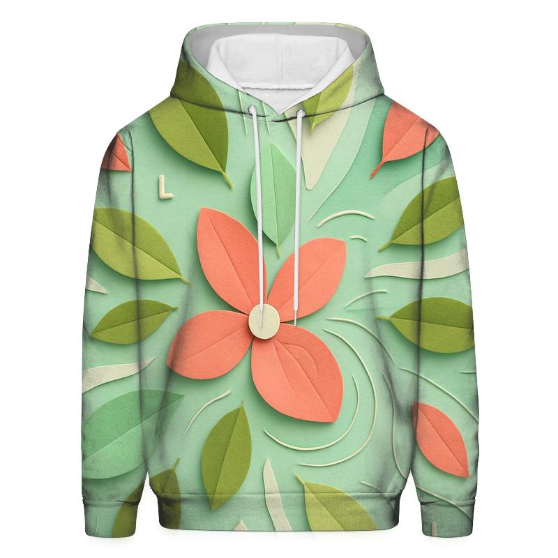 Paper Cut Botanical Wind Map designer hoodies