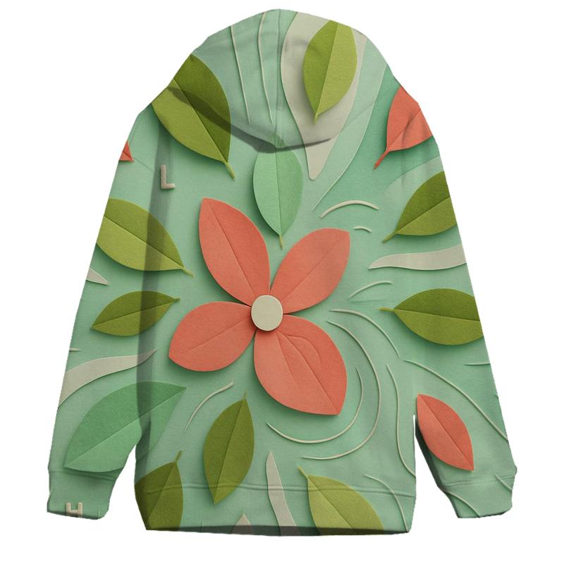 Paper Cut Botanical Wind Map designer hoodies