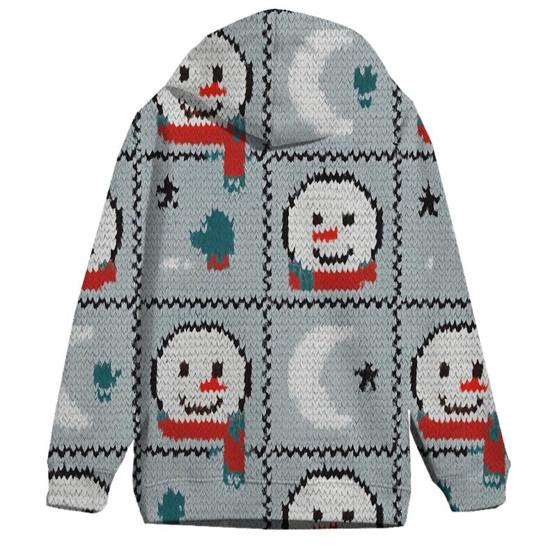 Snowman Moonlight Checker Design custom hoodies