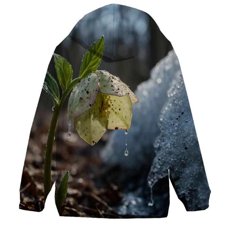 Hellebore Bloom Beneath Melting Snowpack custom hoodies