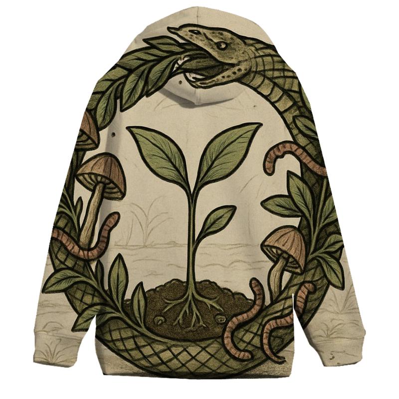 Garden Compost Ouroboros embroidered hoodies