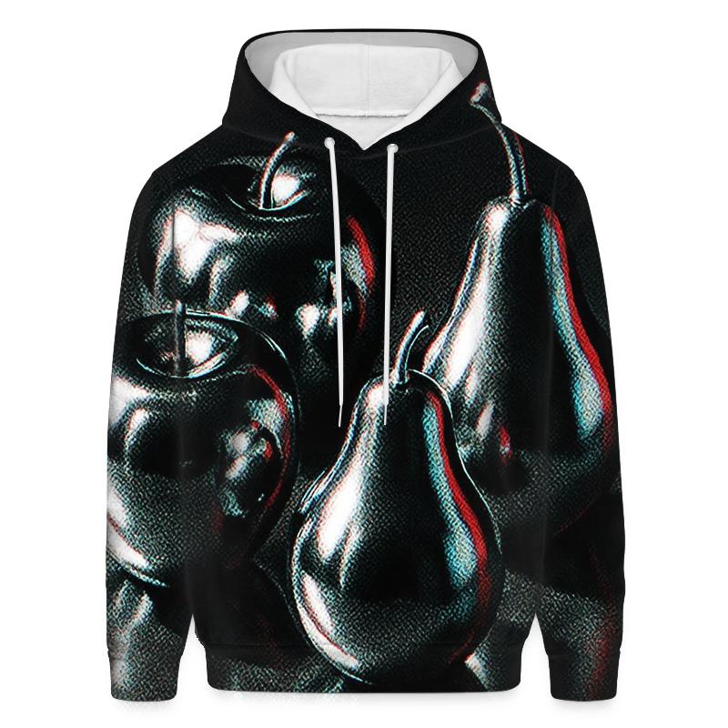 Chrome Fruit Still Life With Glitch Halftone hoodie trends