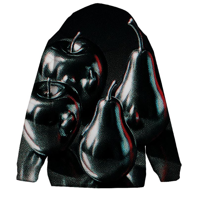 Chrome Fruit Still Life With Glitch Halftone hoodie trends