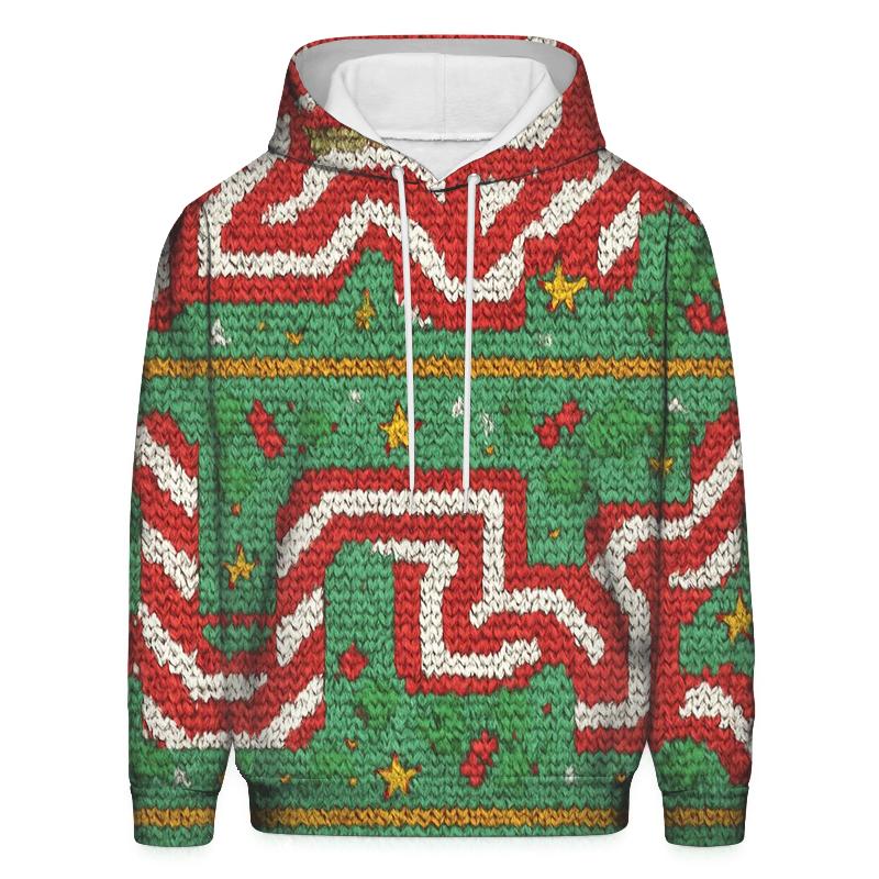 Candy Cane Warp Stripe Maze Design lightweight hoodies