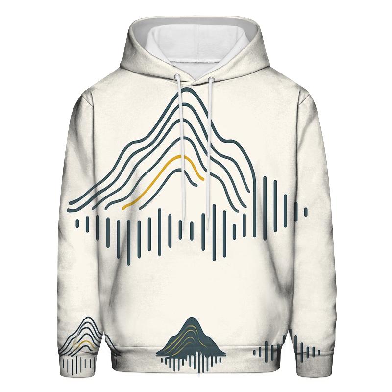 Mountain Topographic Wave Logo System hoodie designs
