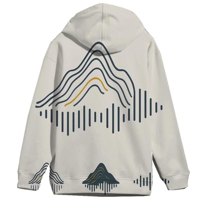 Mountain Topographic Wave Logo System hoodie designs