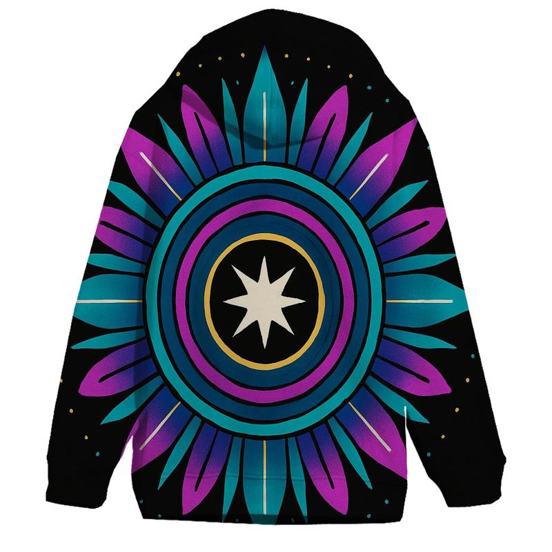 Mandala Sunburst Pulsar Rings printed hoodies