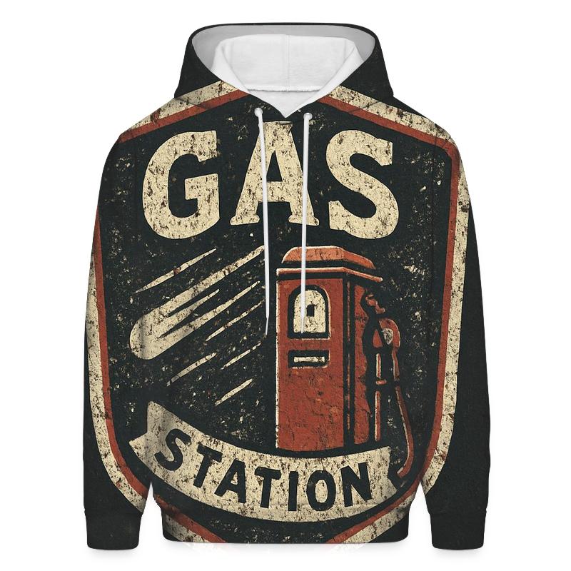 Old Gas Station Meteor Shower Badge printed hoodies