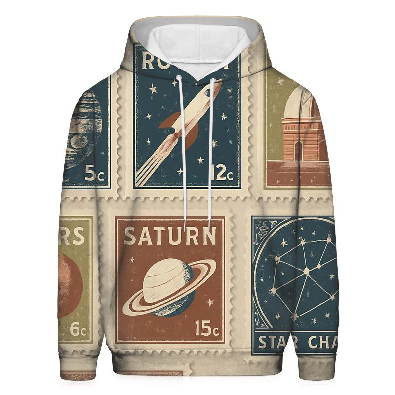 Vintage Space Stamp Collection Sheet hoodie styles