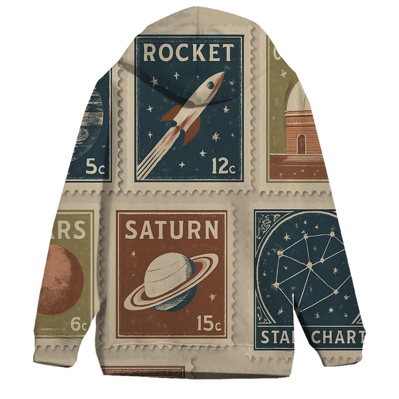 Vintage Space Stamp Collection Sheet hoodie styles