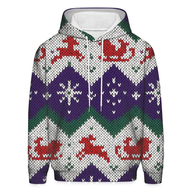 Sleigh Quantum Zigzag Bands Design heavyweight hoodies