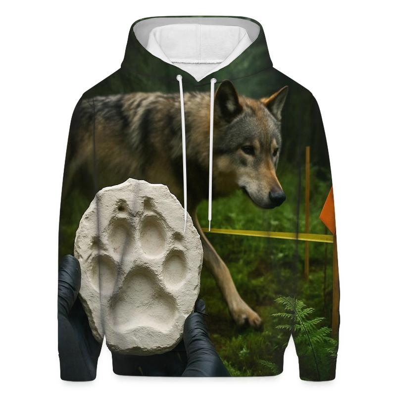 Forest Regeneration Plot With Wolf Track Cast hoodie designs