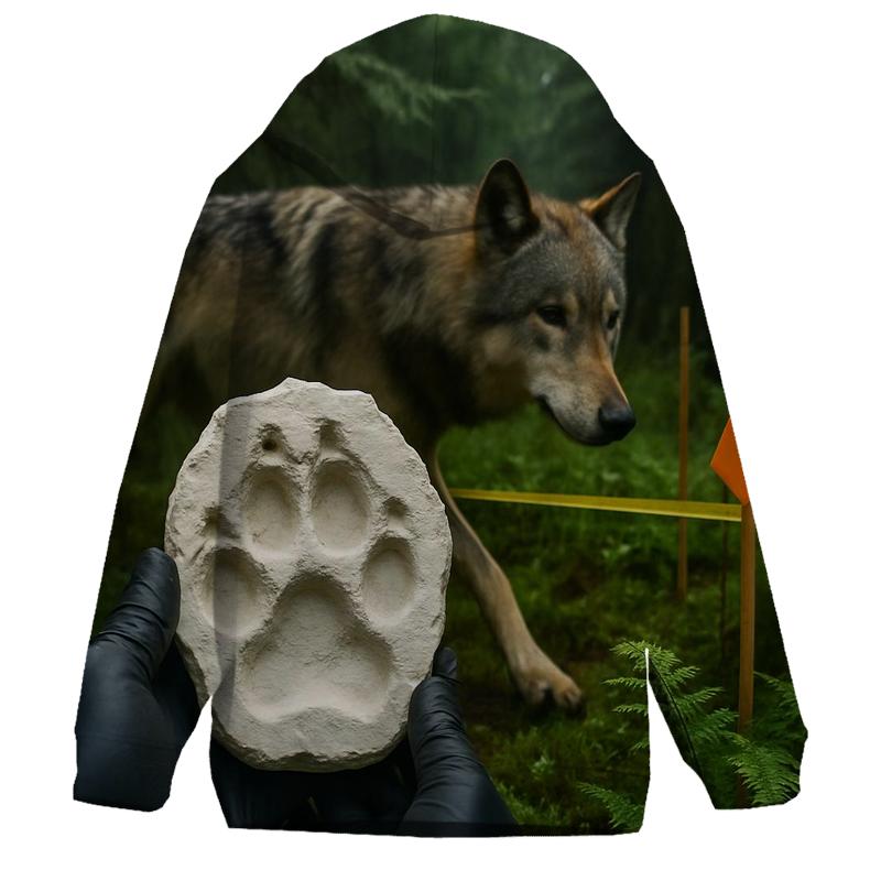 Forest Regeneration Plot With Wolf Track Cast hoodie designs