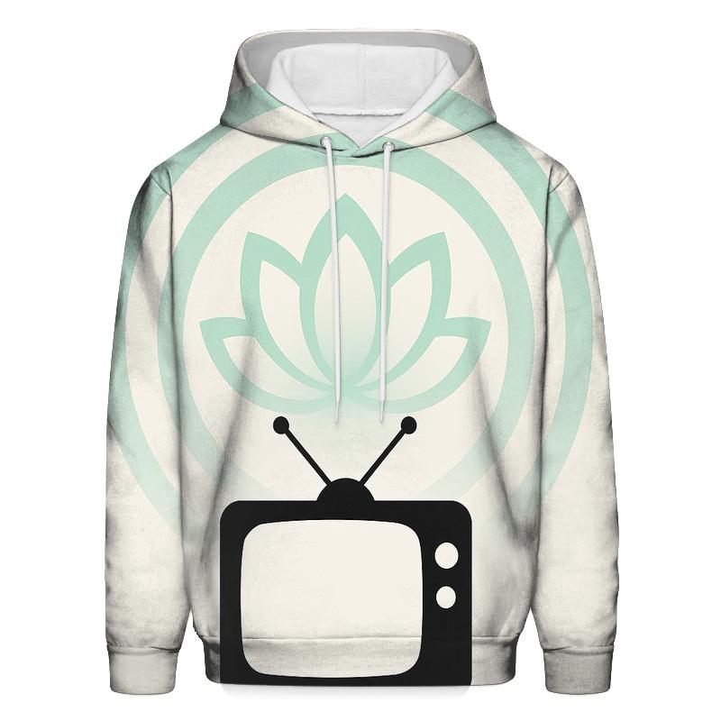 Retro TV Signal Lotus lightweight hoodies