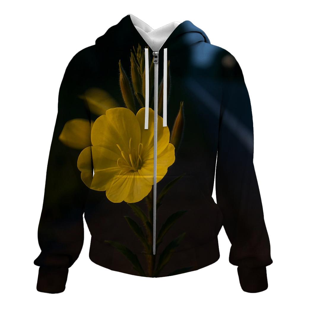 Evening Primrose Opening Under Roadside Streetlight hoodie designs