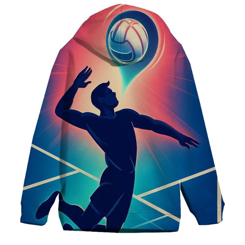 Gravity Well Volleyball Spike embroidered hoodies