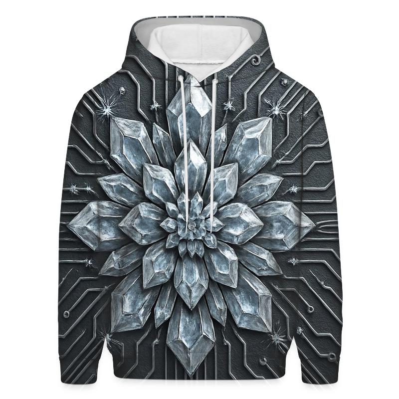Crystal Circuit Bloom graphic hoodies
