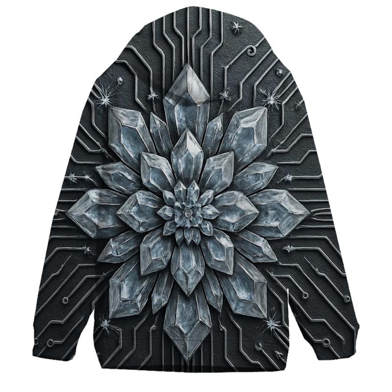 Crystal Circuit Bloom graphic hoodies