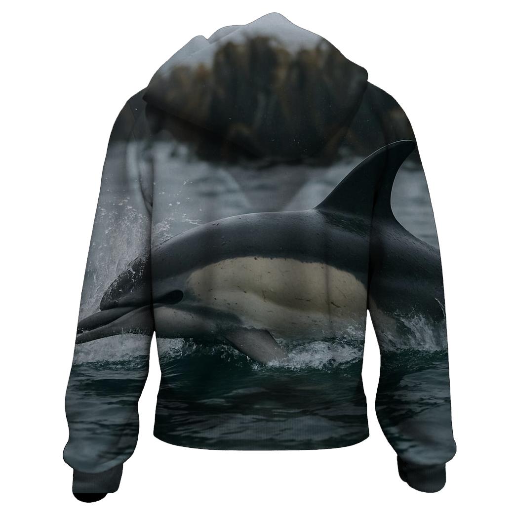 Kelp Corridor Pursuit Common Dolphin heavyweight hoodies