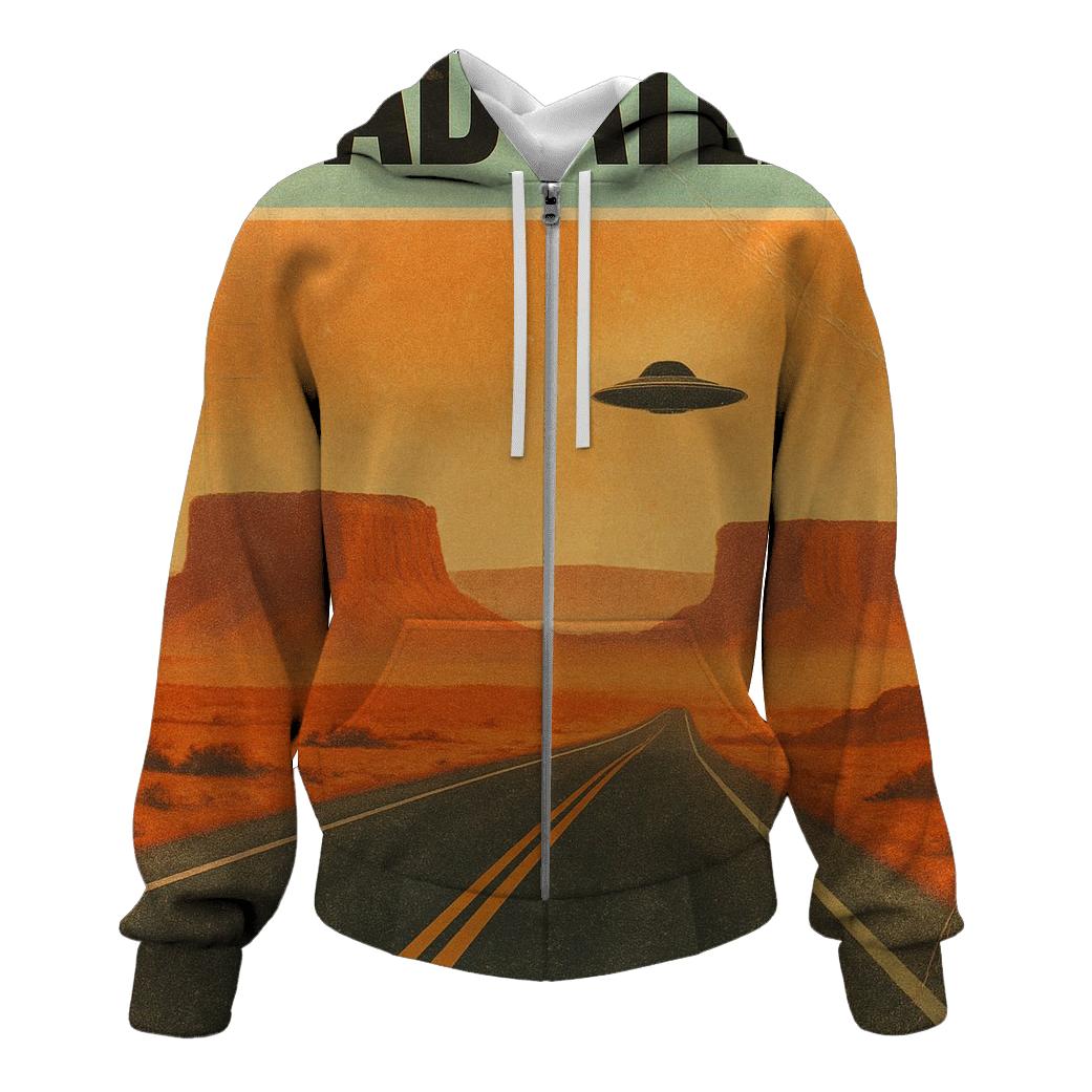 Seventies Desert UFO Road Atlas Cover graphic hoodies