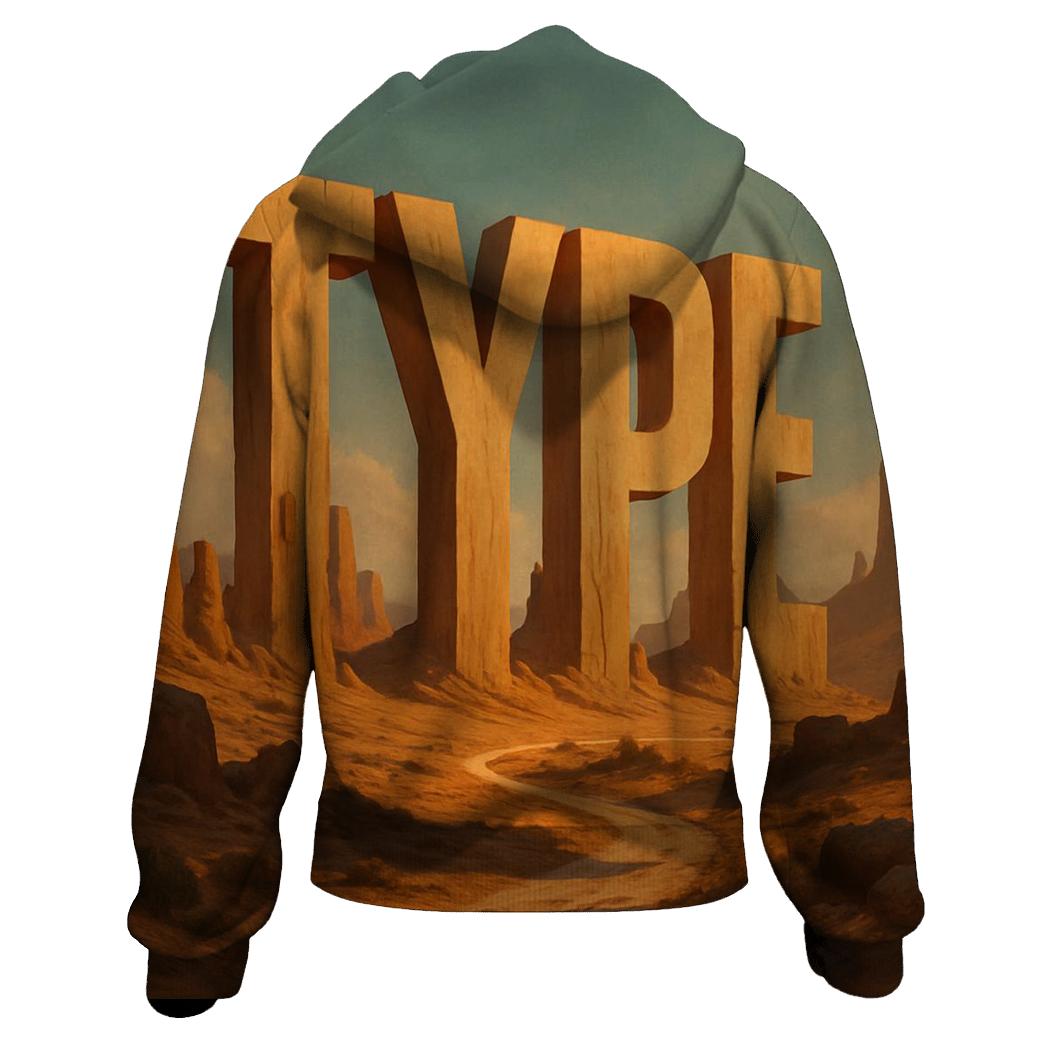 Desert Monolith Typeface Study premium hoodies