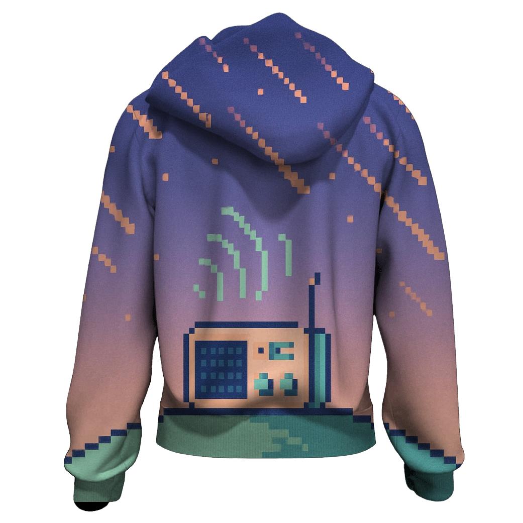 Pixel Radio Meteor Shower printed hoodies