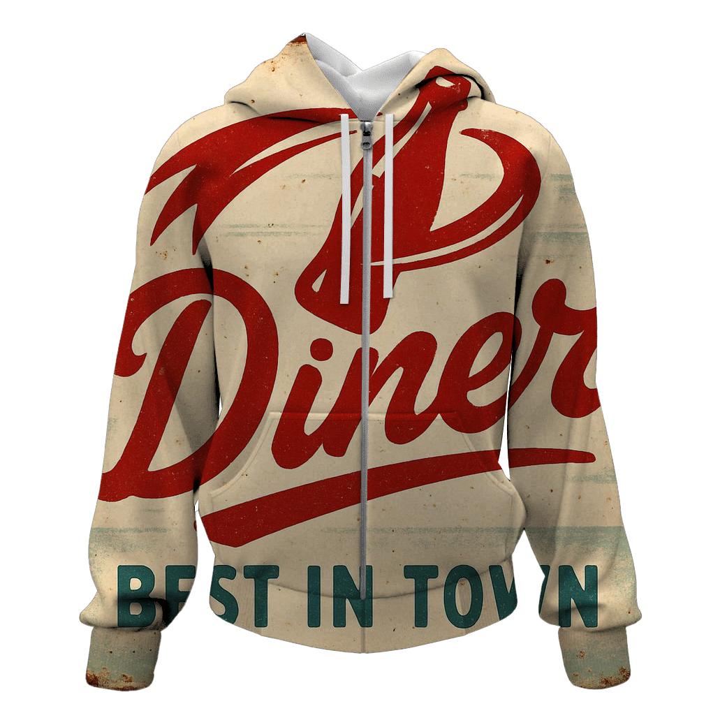 Retro Comet Cola Diner Sign Print heavyweight hoodies