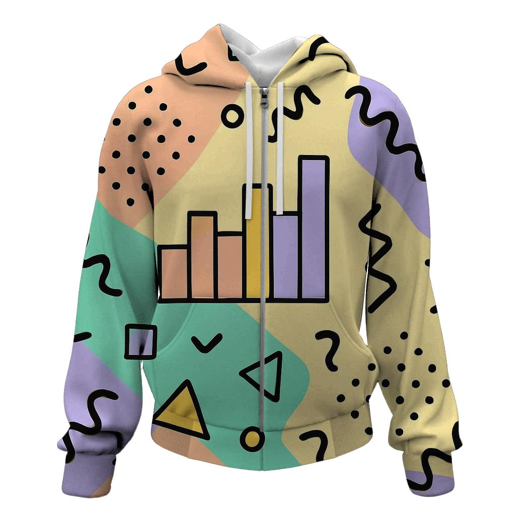 Memphis Geometry Stereo Splash embroidered hoodies