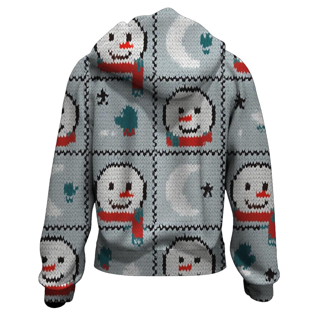 Snowman Moonlight Checker Design custom hoodies