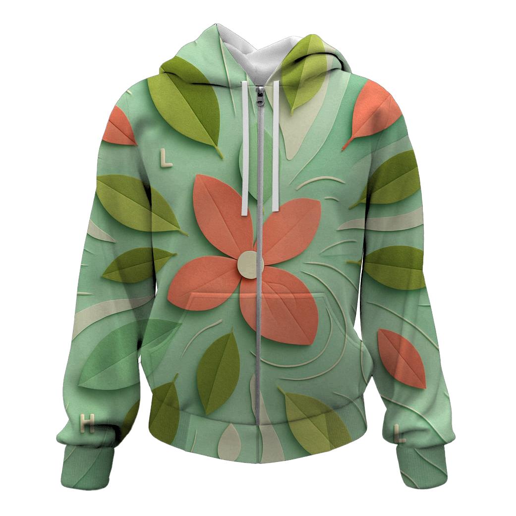 Paper Cut Botanical Wind Map pullover hoodies