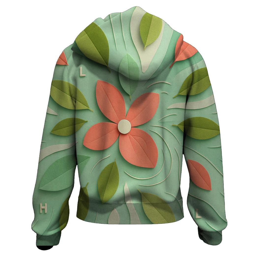 Paper Cut Botanical Wind Map pullover hoodies