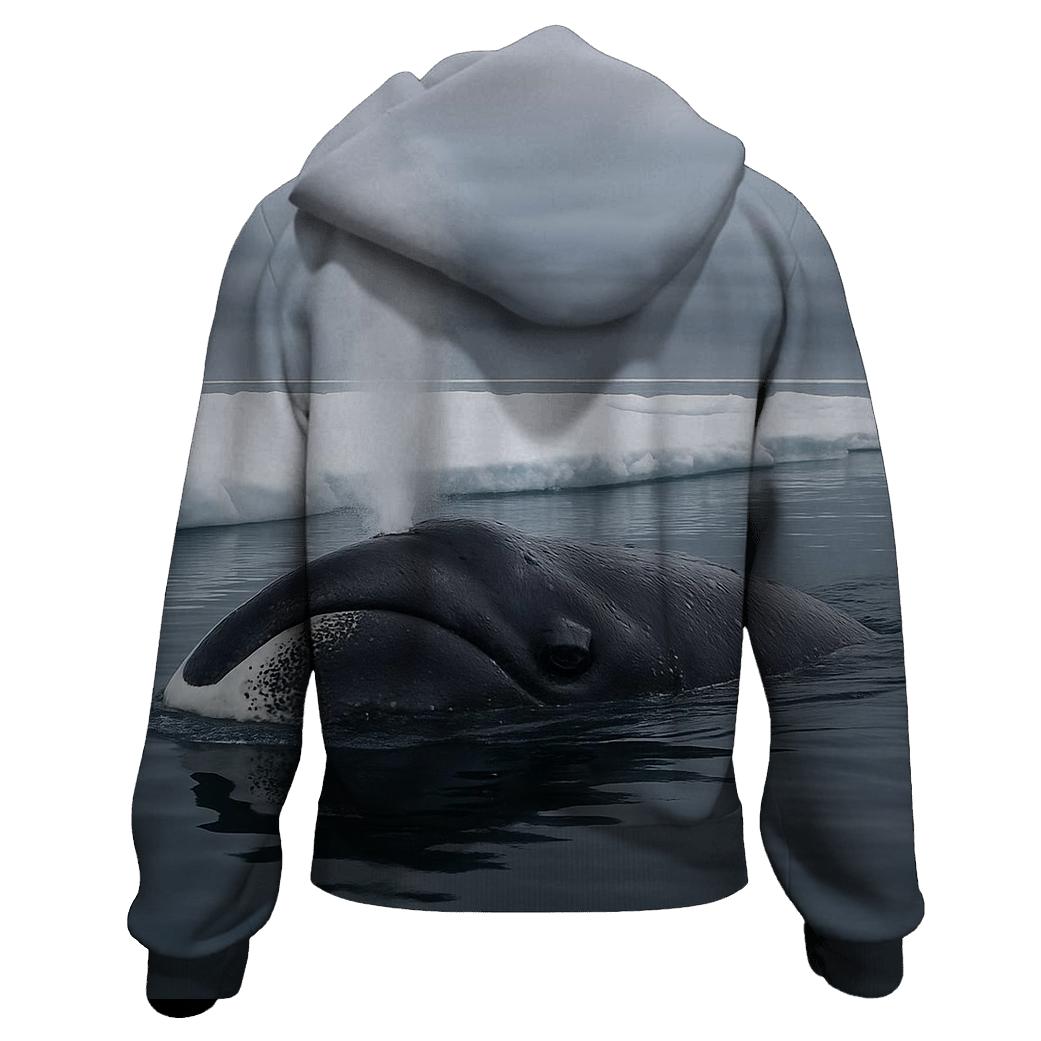 Ice Edge Breath Bowhead Whale printed hoodies