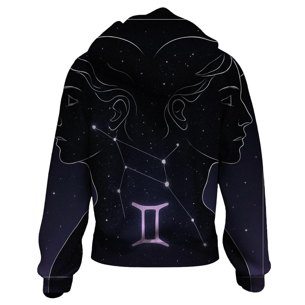 Gemini Twins Mirror Constellation Portrait hoodie designs