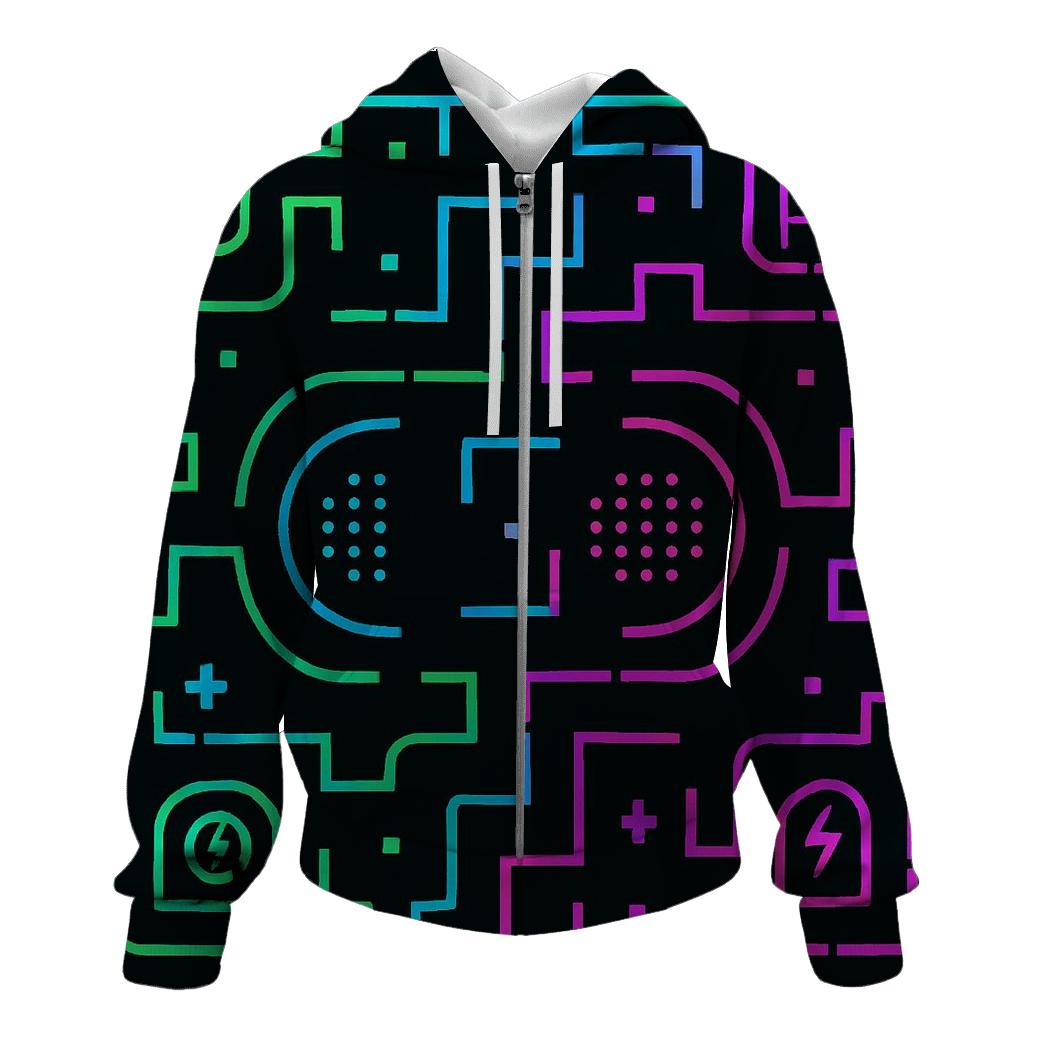 Laser Tag Arena Map zip-up hoodies