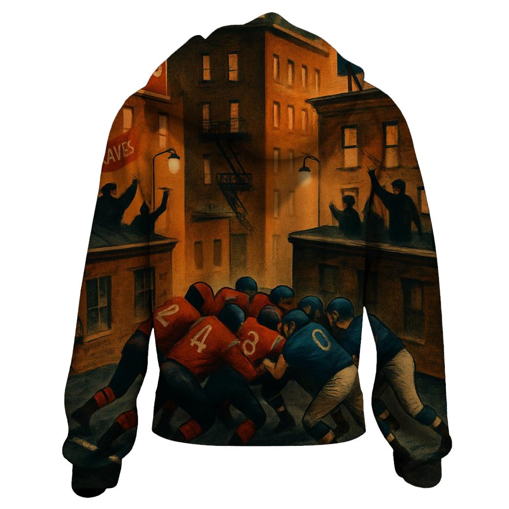 Rooftop City Block Scrimmage Braves Versus Cubs printed hoodies