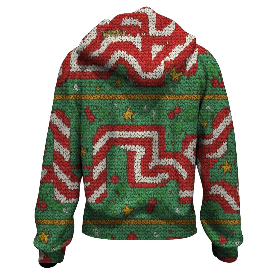 Candy Cane Warp Stripe Maze Design premium hoodies