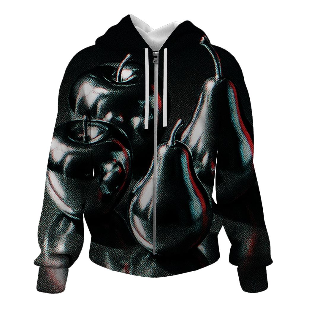 Chrome Fruit Still Life With Glitch Halftone lightweight hoodies