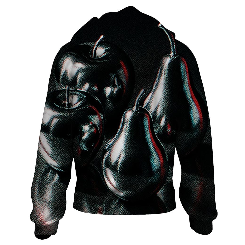 Chrome Fruit Still Life With Glitch Halftone lightweight hoodies