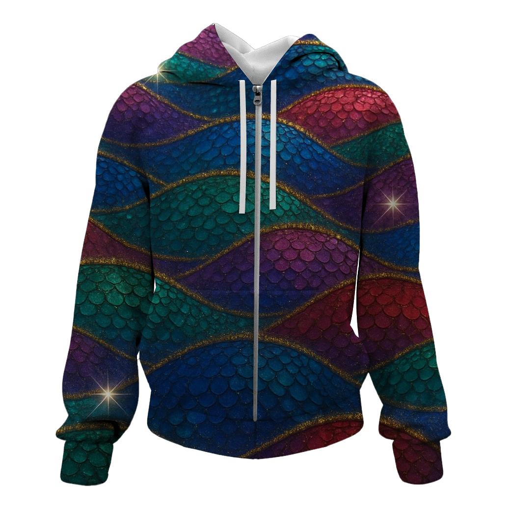 Sequin Wave Tides zip-up hoodies