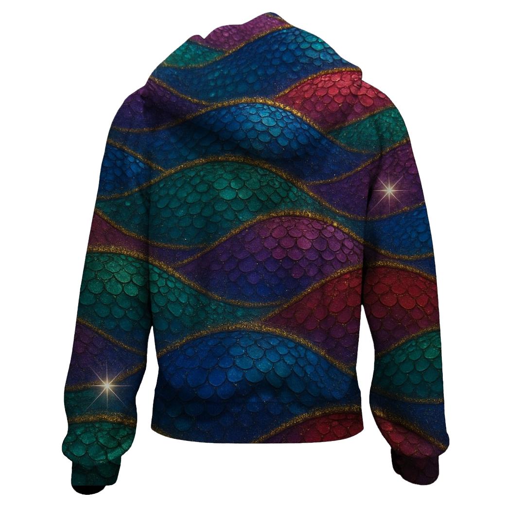 Sequin Wave Tides zip-up hoodies