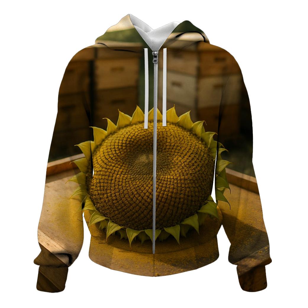 Sunflower Pollen Rings On A Beekeeper Inspection Tray hoodies fashion