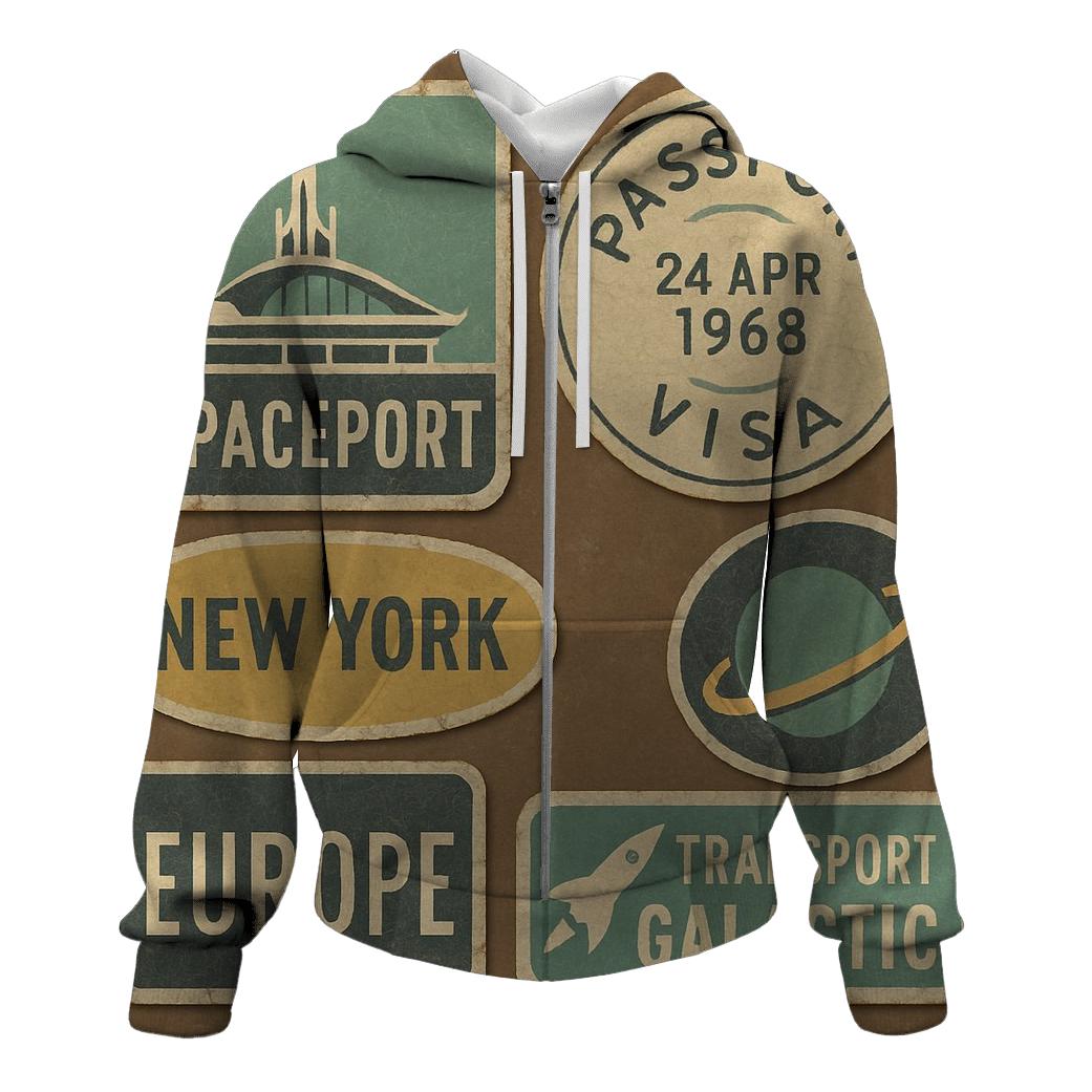Vintage Spaceport Luggage Sticker Set custom hoodies