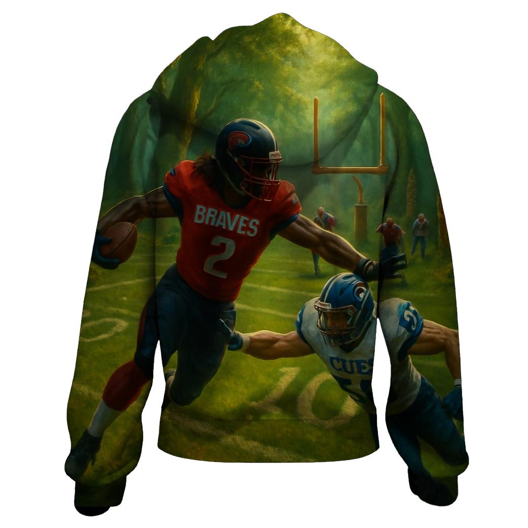 Forest Shrine End Zone Duel Braves Versus Cubs zip-up hoodies
