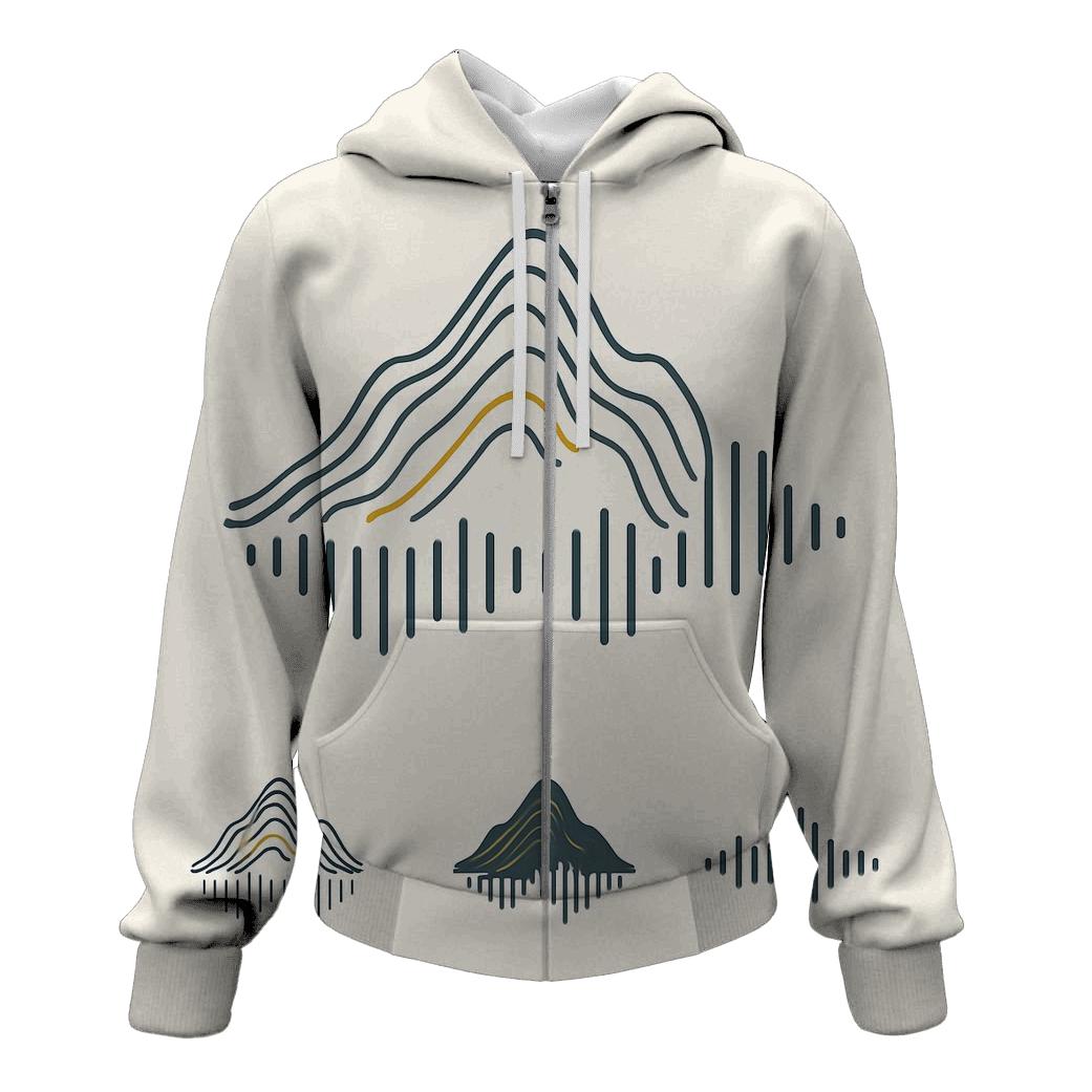 Mountain Topographic Wave Logo System hoodie styles