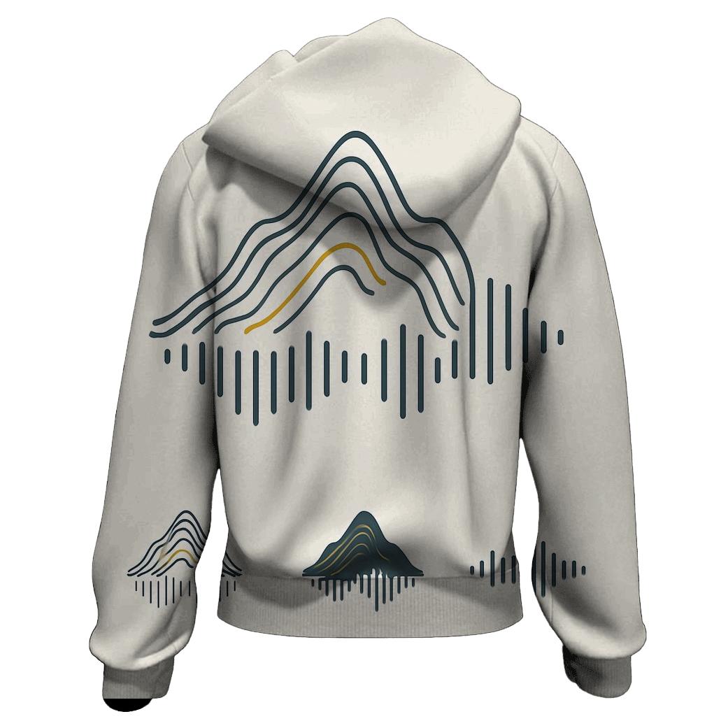 Mountain Topographic Wave Logo System hoodie styles