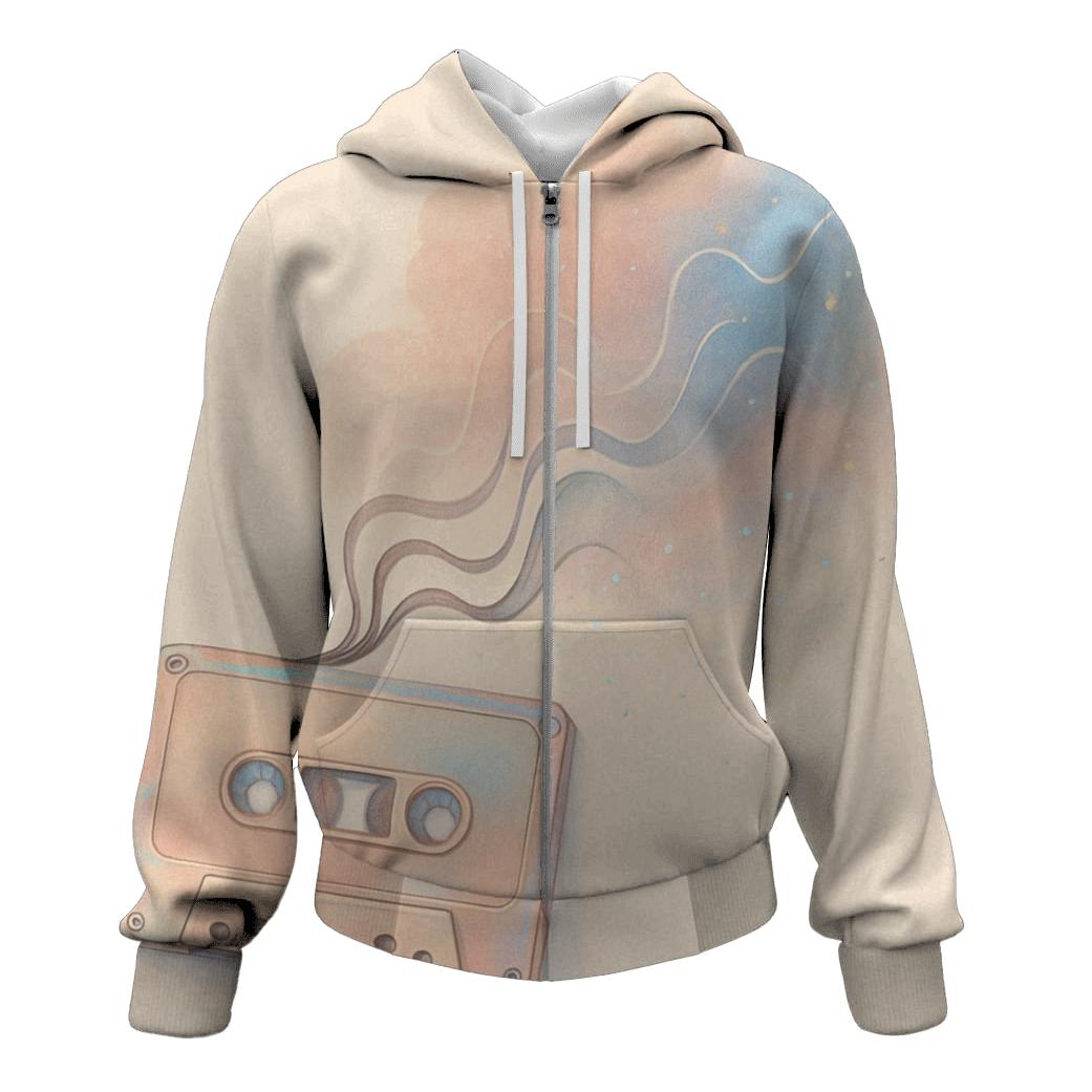 Cassette Ribbon Nebula printed hoodies