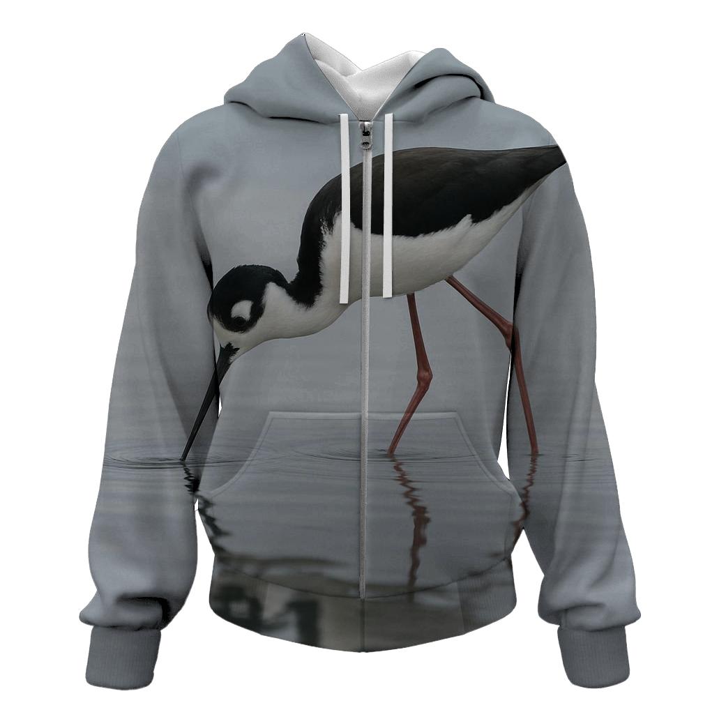 Estuary Mirror Black Necked Stilt premium hoodies
